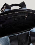 Pepe Jeans London Текстилна чанта за рамо с лого Пастелносин/Черен