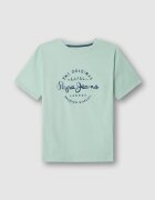 Pepe Jeans London Тениска с лого Ултрамарин синьо/Бледозелен
