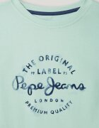 Pepe Jeans London Тениска с лого Ултрамарин синьо/Бледозелен