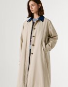 Pepe Jeans London Тренч Fionna с дънкови детайли Светло бежово