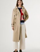 Pepe Jeans London Тренч с копчета и колан Бежов