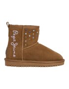 Pepe Jeans London Велурени боти с лесно обуване - Карамел/Сребрист