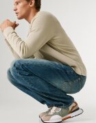 Pepe Jeans London Велурени маратонки с текстил Бял/Карамел/Зелени аспержи
