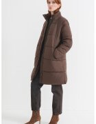 Pepe Jeans London Зимно ватирано яке с яка - Тъмнокафяв