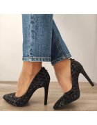 PERLLA Елегантни дамски обувки 374-46 Black Effect Cloud - Black Effect Cloud