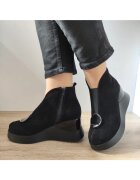 PERLLA Ежедневни дамски боти 1607-3 велур - черни