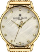 Philipp Blanc Часовник от неръждаема стомана с мрежеста верижка Златист