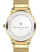 Philipp Blanc Часовник от неръждаема стомана с мрежеста верижка Златист