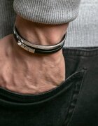 Philipp Blanc Гривна от неръждаема стомана и кожа