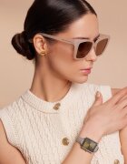 Philipp Blanc Унисекс масивни слънчеви очила Cat-Eye с поляризация Бежов