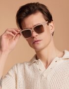Philipp Blanc Унисекс масивни слънчеви очила Cat-Eye с поляризация Бежов