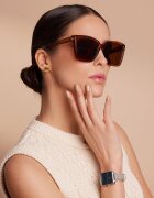 Philipp Blanc Унисекс масивни слънчеви очила Cat-Eye с поляризация Карамел