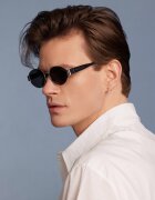 Philipp Blanc Унисекс овални слънчеви очила Glam с поляризация Черен/Сребрист