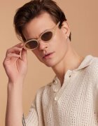 Philipp Blanc Унисекс овални слънчеви очила Rebecca с поляризация Бежов