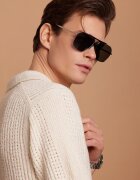 Philipp Blanc Унисекс слънчеви очила Aviator с поляризация Златист Черен