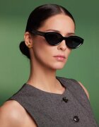 Philipp Blanc Унисекс слънчеви очила Cat-Eye с поляризация Черен