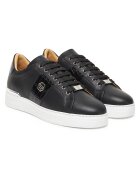 PHILIPP PLEIN Мъжки кецове естествена кожа - черни PLE010N