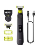 Philips Хибридна самобръсначка OneBlade Pro QP6542/15 - 2 360 ножчета - Гребен с 20 настройки за дължина (0 -4-10 мм) - 2 аксесоара за тяло - 90 мин. Автономност - USB ...