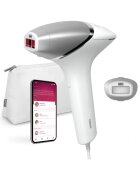 Philips IPL епилатор Lumea Series 8000 - сензор Smartskin - технология SenseIQ - използване с кабел - 450 000 импулса - Сребрист/Гланцирано бяло