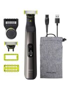Philips Самобръсначка (0 -2 мм) и тример (0 -4-10 мм) OneBlade Pro - Лице и тяло - гребен с 20 настройки на дължина (0 -4-10 мм) - 2 аксесоара за тяло - 2 ножчета 360 - 90 ...