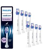 Philips Sonicare Резерва Sensitive HX6058/87 - 8 глави за четка - Standard - Click-on - Синхронизация в режим BrushSync - Бял