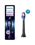 Philips Sonicare Резерви Sensitive HX6058/88 - Пакет от 8 глави - Click-on - Синхронизация на режимите BrushSync - Черен
