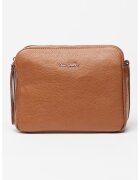 Pierre Cardin Кожена чанта с 2 отделения - Тъмнокафяв