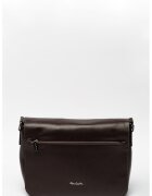 Pierre Cardin Кожена чанта с малко лого - Кафяв