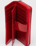 Pierre Cardin Лачено кожено портмоне с цип Червен
