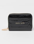 Pierre Cardin Портмоне с шагрен и цип Черен