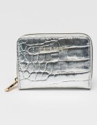 Pierre Cardin Портмоне с шагрен и цип Сребрист