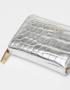 Pierre Cardin Портмоне с шагрен и цип Сребрист