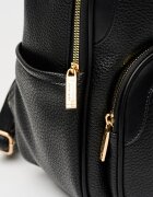 Pierre Cardin Раница от еко кожа с цип Черен