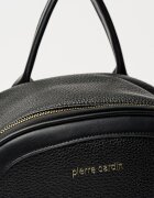Pierre Cardin Раница от еко кожа с цип Черен