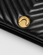 Pinko Чанта през рамо от кожа с капитониран ефект Love - 54645 Черен
