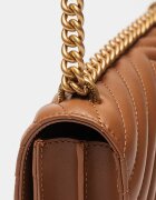 Pinko Чанта през рамо от кожа с капитониран ефект Love - 54645 Кафяв 13x21x6.5