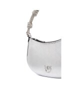 Pinko Дамска чанта Argento ZZFN Half Moon Baby C + M - розова - от естествена кожа
