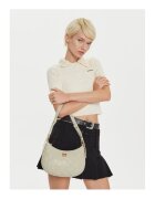 Pinko Дамска чанта Bianco Z14Q Half Moon Mini - естествена кожа - розова
