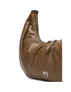 Pinko Дамска чанта Military X25S Slouchy Hobo Big - розова - от естествена кожа