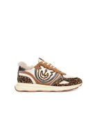 Pinko Дамски спортни обувки - Leopard M36 SS0087P121 - естествена кожа - кафяво/крем