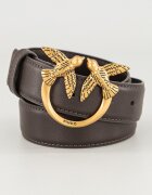Pinko Кожен колан Love Birds Камел