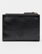 Pinko Кожен портфейл с двойно прегъване и външен джоб с капаче Антрацитно черно
