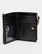 Pinko Кожен портфейл с двойно прегъване и външен джоб с капаче Антрацитно черно