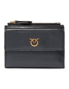 Pinko Кожен портфейл с двойно прегъване и външен джоб с капаче - Tъмносив