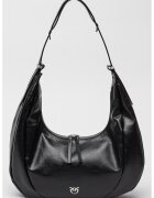 Pinko Кожена чанта Хобо Slouchy с лого