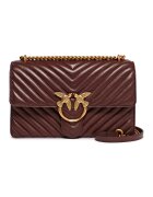 Pinko Кожена чанта през рамо Love One Classic - Бордо