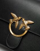Pinko Кожена чанта през рамо Love One с капаче Черен