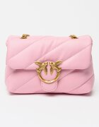 Pinko Кожена чанта през рамо Love Puff Димно розово