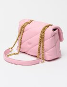 Pinko Кожена чанта през рамо Love Puff Димно розово