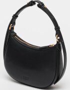 Pinko Кожена чанта за рамо Half Moon Черен